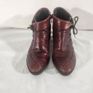Rieker Boots Womens 37 6 Rebecca Dark Red Leather Academia Victorian Boho Shoes